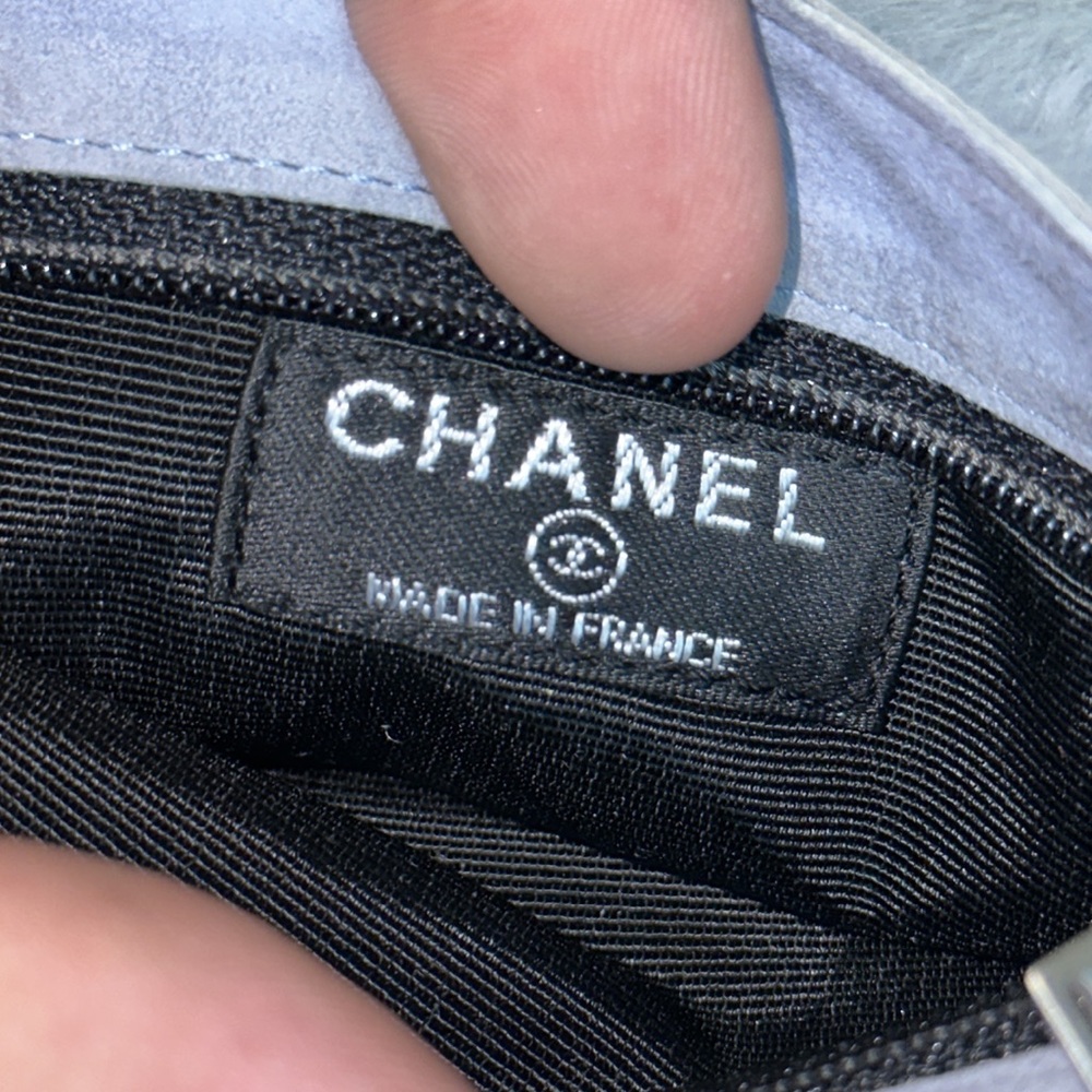 Chanel rabbit fur & suede key chain  pouch clutch bag - Picture 8 of 9